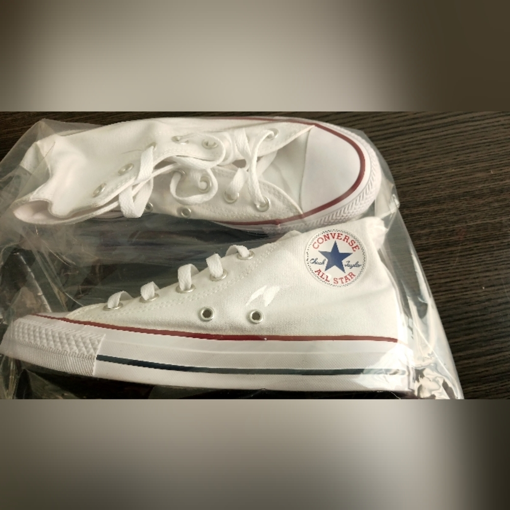 All White classic Converse hightops